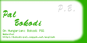 pal bokodi business card